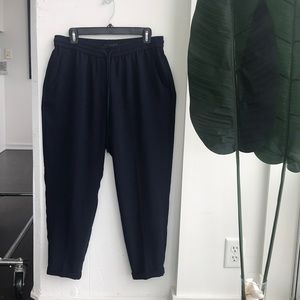 Navy jogger, slacks.
